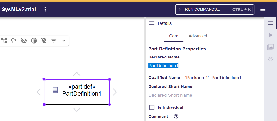 右サイドバーで名前を変更